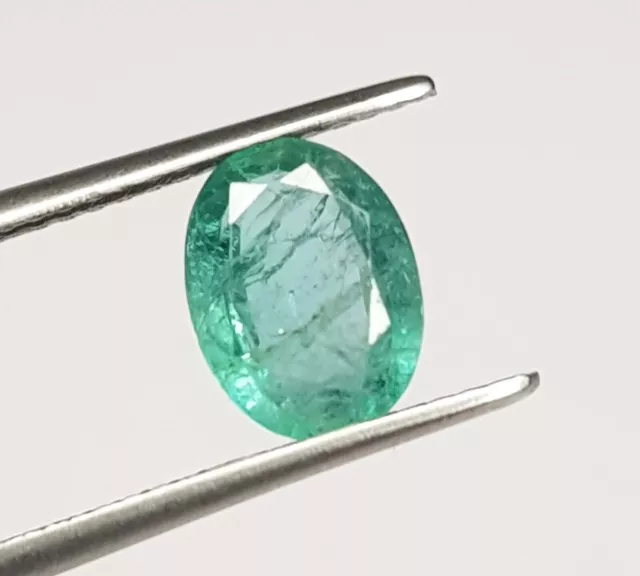 Smeraldo naturale taglio ovale 1,18 carati 8X6 mm Pietra preziosa verde...
