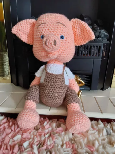 "Crochet hecho a mano para niño cerdo de 15"