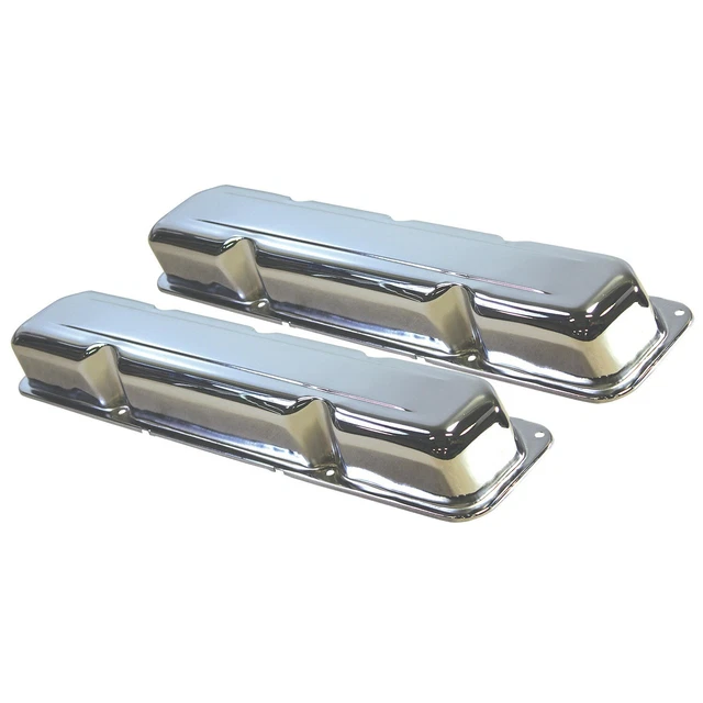 AMC / JEEP V8 Chrome Steel Short Valve Covers Fits 304 360 390 401 1968 ...