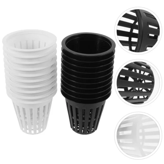 Hydroponic Net Cup Pots - 20 Plastic Mesh Cups for Plants-PJ