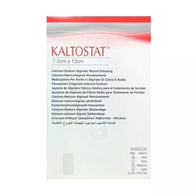 Kaltostat Alginate Dressing 7.5cm x 12cm Sterile Non-Woven Haemostatic ELS231