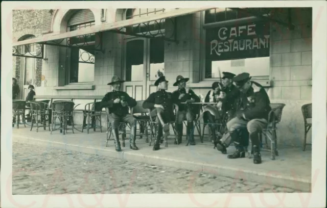 1930s WW1 Veteran Commemoration party at a Cafe Ypres Belgium 5x3"