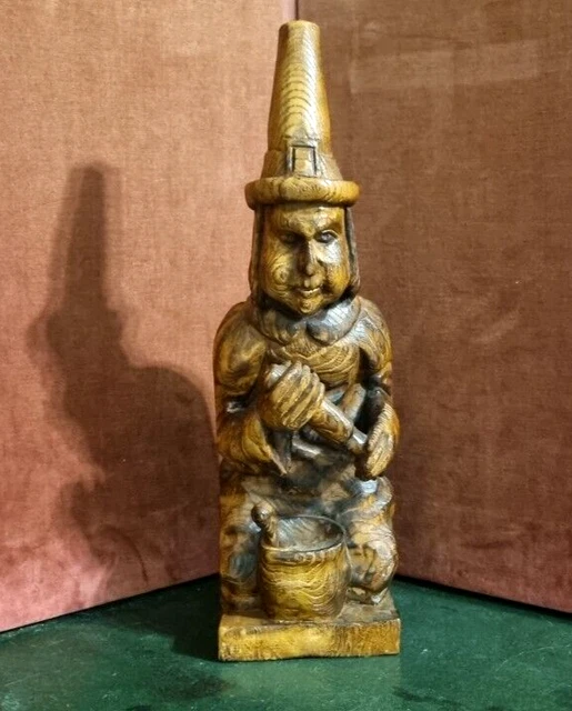 Druid wizard witch wood carving Vintage french architectural salvage