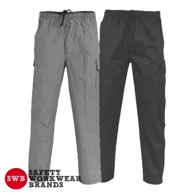 DNC Workwear Unisex Drawstring Poly Cotton Cargo Pants Work Casual Pocket 1506