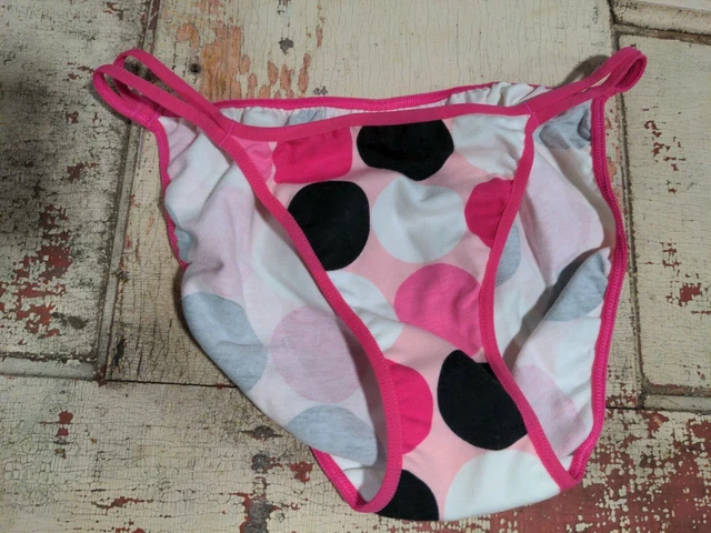 VINTAGE VICTORIA SECRET PINK COTTON Double String Bikini PANTY S