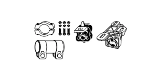 Kit montaggio HJS impianto gas di scarico 82 23 4163 per Renault Clio 2 CB0C CB0S
