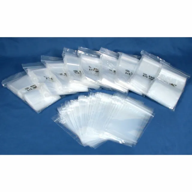 1000 Ziplock Bag 4"x6" Clear Poly 2 MIL Reclosable 4x6 Thick Bags 2mil Zip Lock