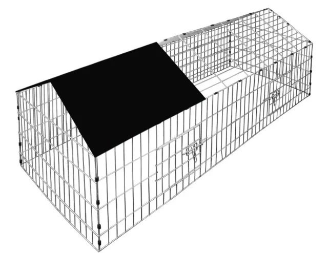 Cage à lapin Enclos noir Clapiers pour animaux Furet Tortue Parc 180x75x75cm