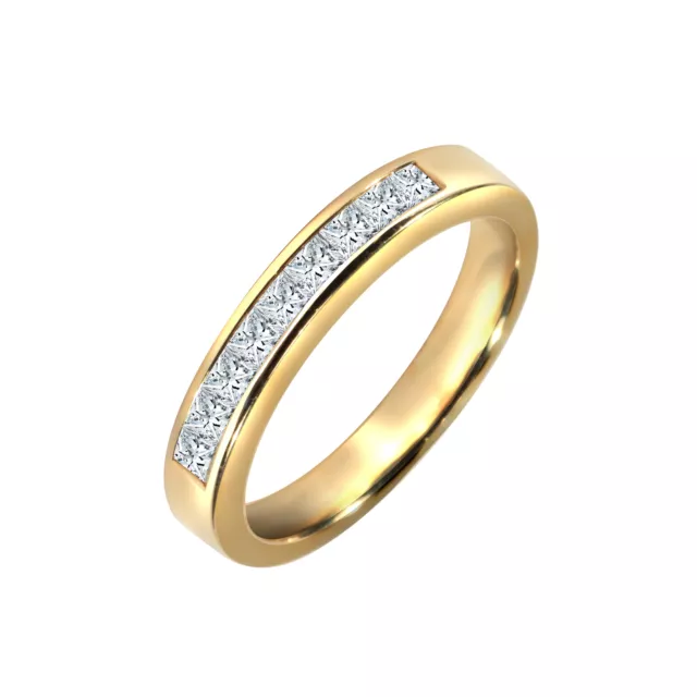 18 Karat Gold Jewelco London 1 Karat Diamant zierliches Band Ewigkeitsring 3,5 mm