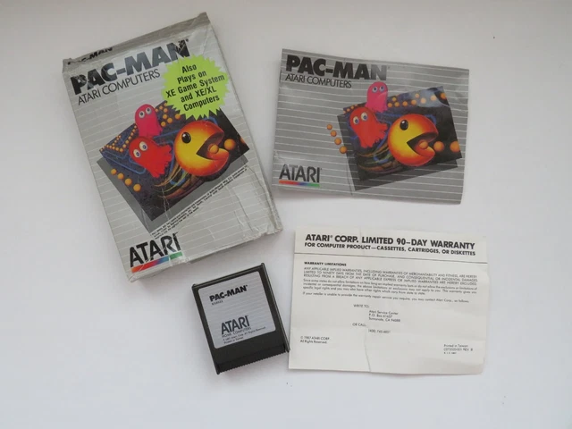 Pac-Man PACMAN (Atari 400/800/XL/XE) Box - Game - Manual - Warranty CRUSHED BOX