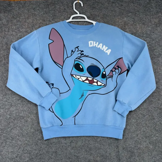 Disney Sweatshirt Youth Large 11/13 Blue Lilo & Stitch Ohana Walt Disney World