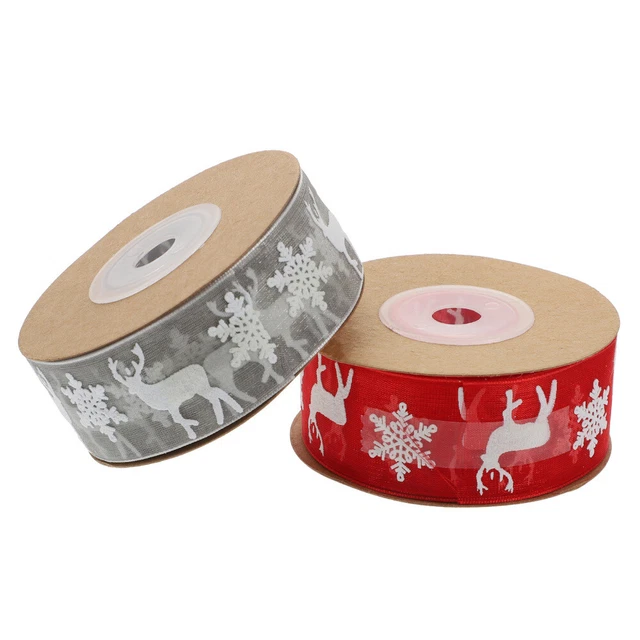 xmas DIY crafts ribbon Weihnachten Baum Band Schneeflocke Band Weihnachten Sheer