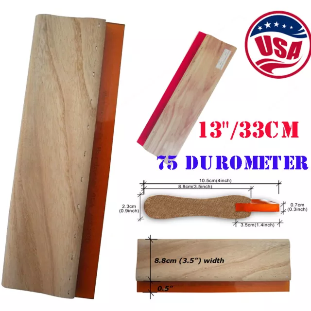 13 Inch Screen Printing Squeegee Blade Wood Handle Ink Scraper Scratch Board