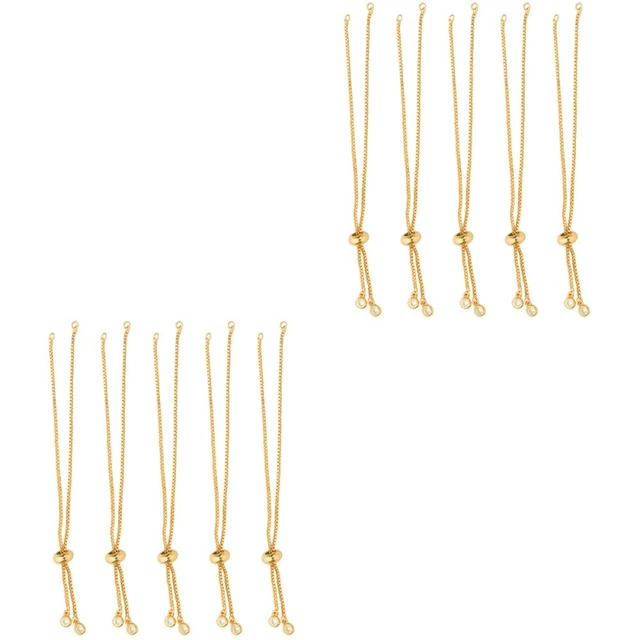10 Pcs Jewelry Making Pull Adjustable Bracelet Charm Bracelet Women Gold Chain