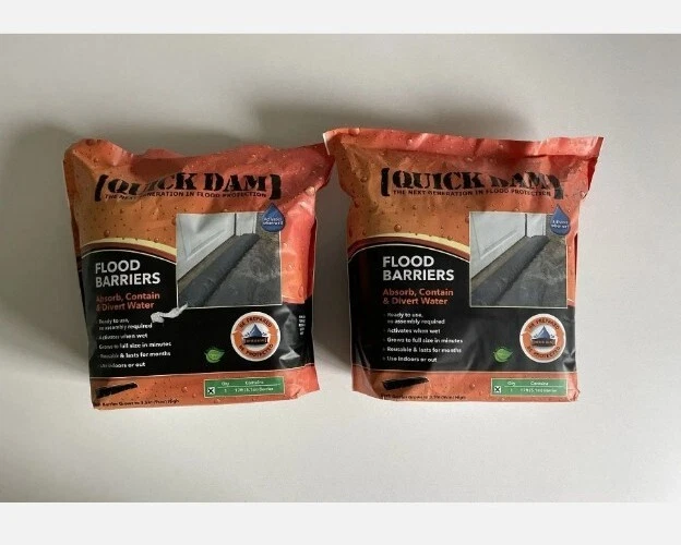 Lot of (2) Quick Dam Emergency Flood Barriers 17ft Long x 3.5in High QD617-1 New