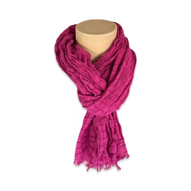 Coldwater Creek Womens Pink Double Crinkle Vintage Cotton Scarf Boho