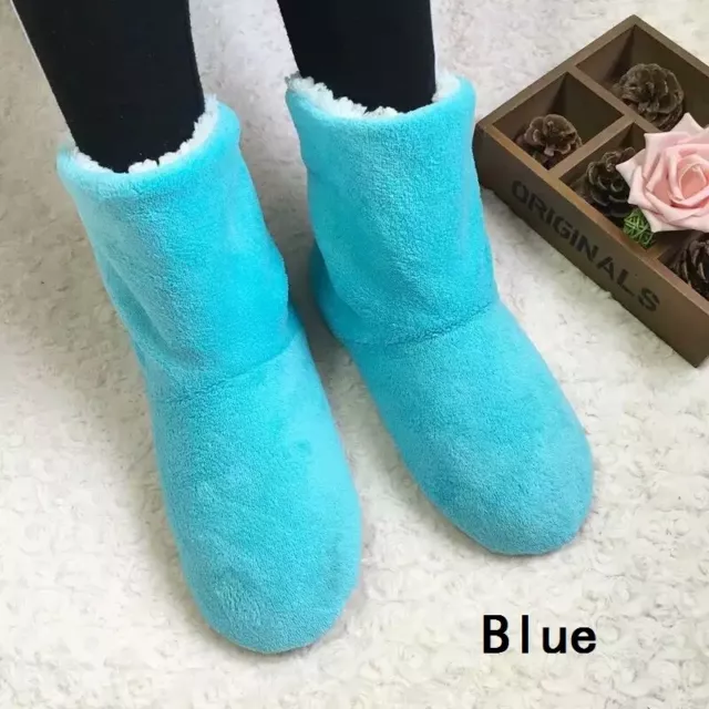 Unisex Men Slippers Fleece Floor Boots Indoor No Slip Thermal Thicken Home Furry