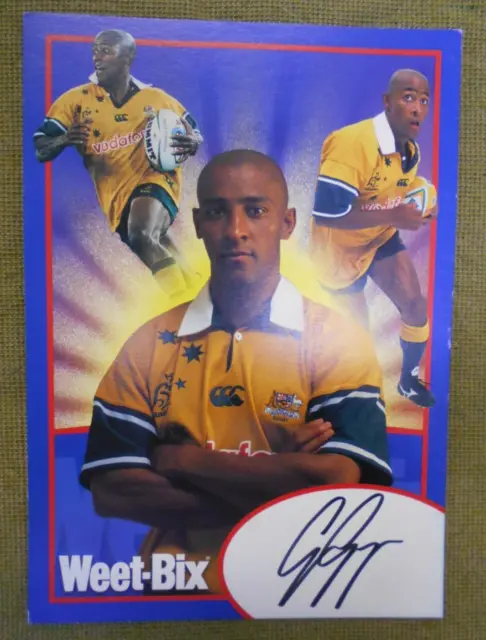 #D110.  Weetbix Rugby Union Maxi Promo  Card Signed George Gregan