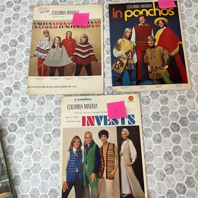 Chalecos ponchos de punto 3-Columbia Minerva 1968/70/86