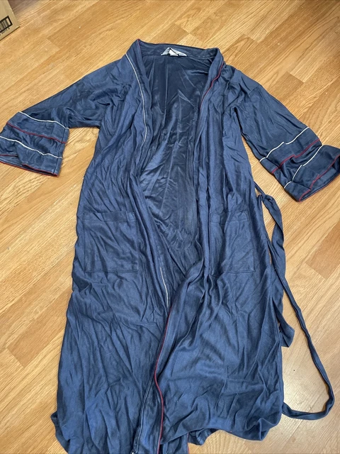 Vintage RCA Robe Corporation of America Blue 3/4 Sleeve Robe w Belt One Size