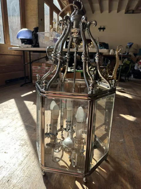 Very Large Grand Silver English Hall Lantern, Antique Style, RRP £2800 2