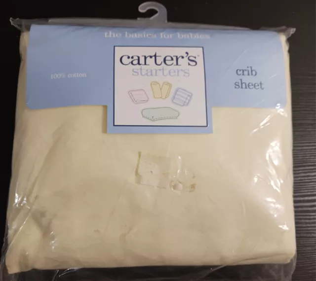 Vtg Carter's Starters 100% Cotton Yellow Fitted Baby Crib Sheet New MADE IN USA