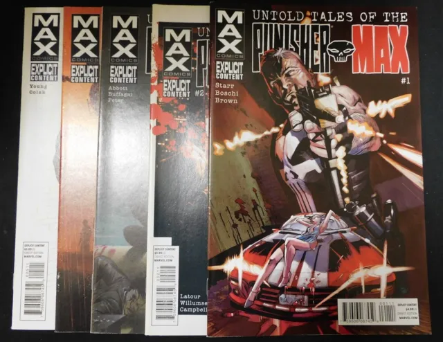 Untold Tales Of The Punisher Max 1-5 Marvel Comic Set Complete Starr 2012 Vf