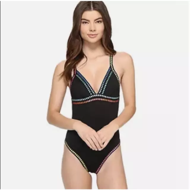 Women's La Blanca Threading Along Mio One-Piece Swimsuit Black Size 6 3