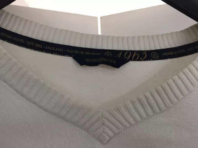 Pull décontracté homme Henri Lloyd taille XL blanc d'occasion années 80 années 90 3