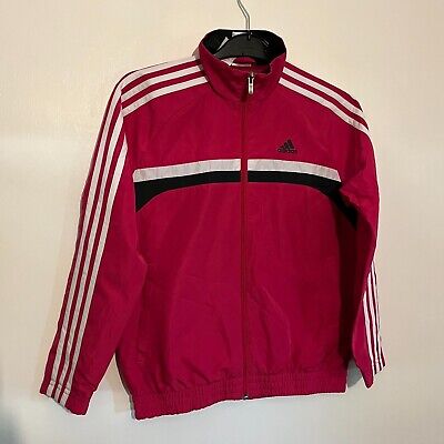 Adidas Girls Pink Full Zip Classic Logo Track Jacket - 9-10 Yrs