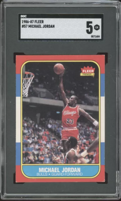 1986 Fleer Basketball #57 Michael Jordan RC Rookie EX SGC 5