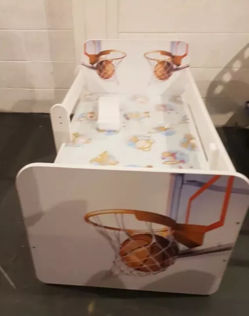 Cama para niño pequeño blanco brillo con colchón 140x70 cm
