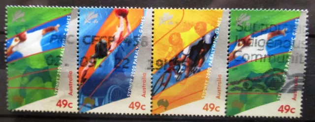 Australia 2000 Sydney Paralympics strip 4 49c stamps fine used