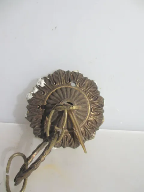 Vintage Gold Metal Ceiling Light Hook Chandelier Rose Old Rococo Antique STYLE 7