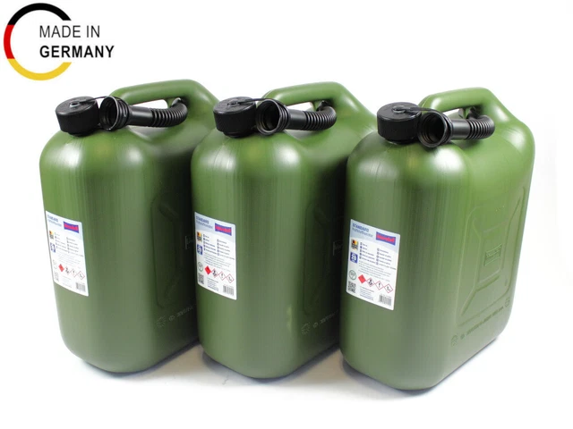 3er Kit Jerrycan 20L Carburant Bidon Admission Diesel Essence E85