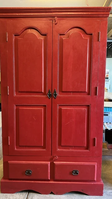 Red Armoire Made of Mango Wood Great Condition