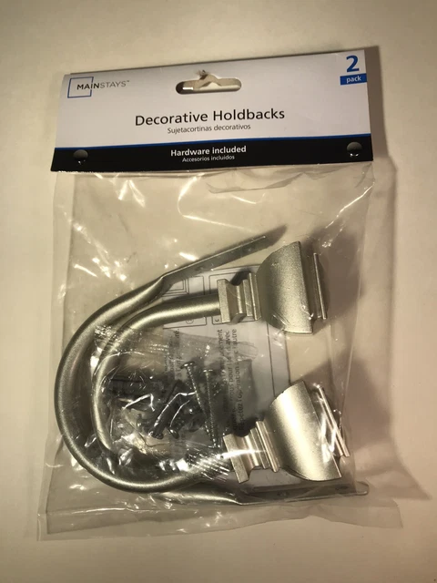 Brushed Nickel Mainstays Decorative Holdbacks For Curtains And Drapes (2 Pack)