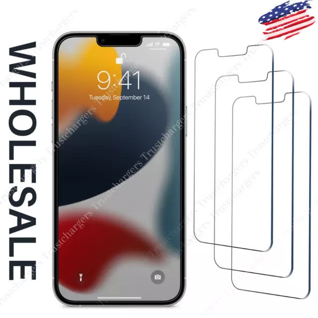 Lot Tempered Glass Screen Protector For iPhone 15 14 Plus 13 12 11 Pro XR XS 8 6