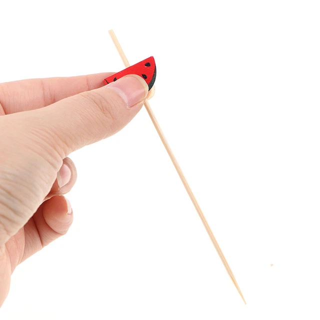 100pcs12cm Bamboo Pick Buffet Cupcake Fruit Fork Party Dessert Salad Stick Wa