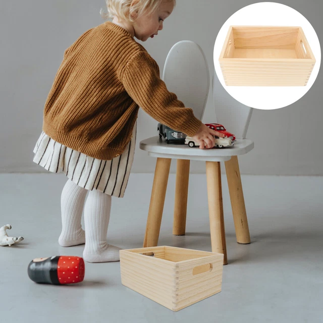 1 pieza Estuche pequeño de madera para juegos niños utensilios de cocina juguete casa de juegos utilería
