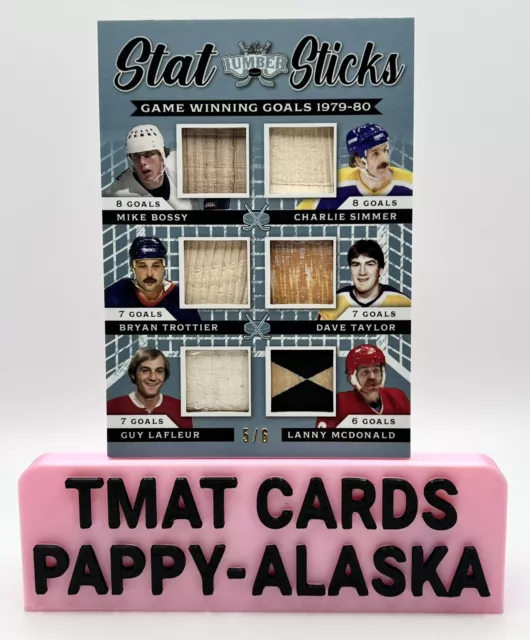 2021-22 Leaf Lumber LAFLEUR MCDONALD BOSSY TAYLOR + 2 Stat Sticks GWG-2. SN 5/6