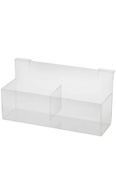 Wire Grid Bin 14" L x 4 ½” x 4 ½” Clear Acrylic Plastic Display