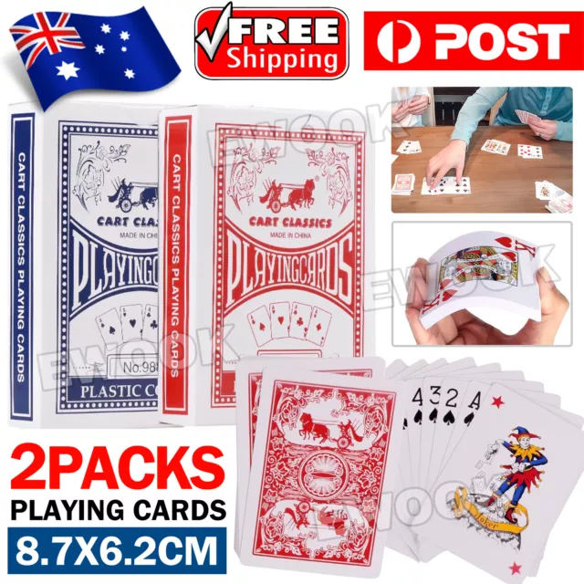 2 Decks Poker Playing Cards Plastic Coated Decks Card Games Poker Waterproof