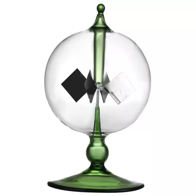 Green Solar  Radiometer Crookes Solar Energy  Vanes Windmill Gift Home Desk4534