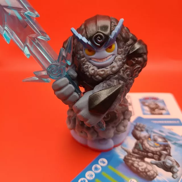 Skylanders Trap Team Master THUNDERBOLT figure, Stat Card & Sticker