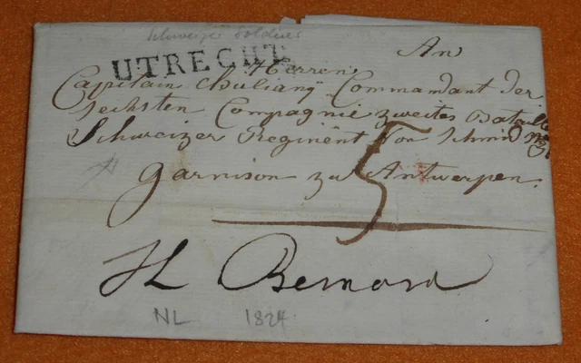 Militaria Utrecht 1824 Schweizer Regiment Schmidt Garnison Antwerpen Söldner RRR Militaria Utrecht 1824 Schweizer Regiment Schmidt Garnison Antwerpen Söldner RRR