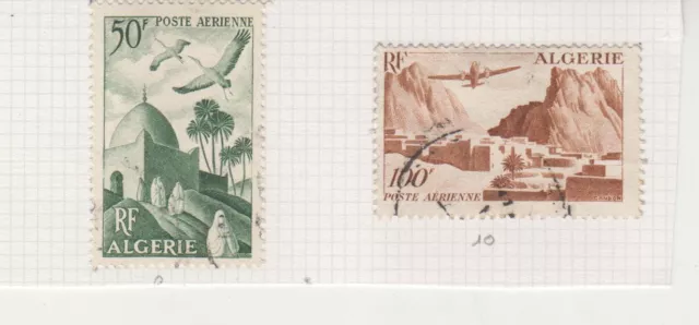 Algerie Colonies Francaises Lot 2 Timbres Poste Aerienne Obliteres N°9-10