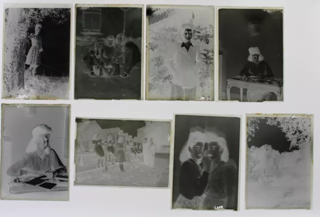 lot plaques verres négatifs famille portraits paysages campagne années 1940