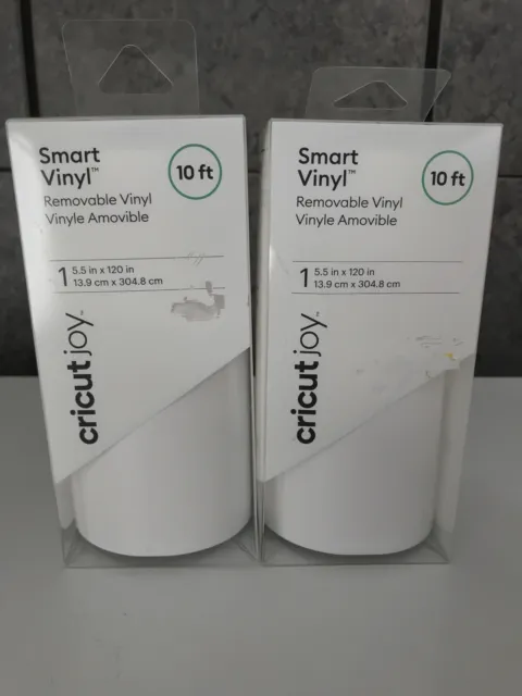 10ft Cricut Joy Removable Smart Vinyl  5.5" x 120" White, Lot of 2 Rolls