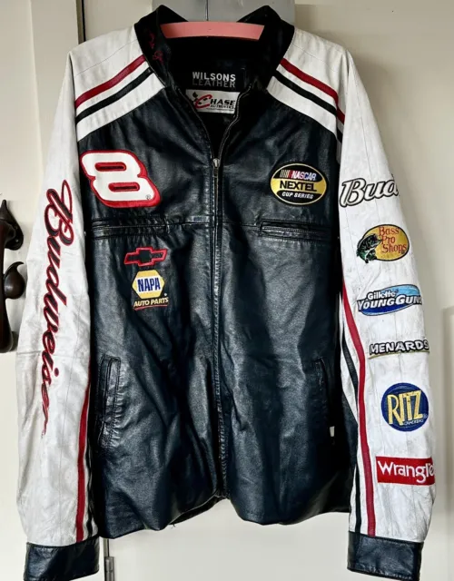*RARE* XL Dale Earnhardt Jr No8 Budweiser Racing Jacket  Wilson Leather. Indycar